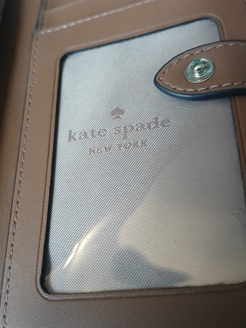 🚫 SOLD! Kate Spade New York COGNAC Pebbled Leather Zip & Snap Wallet - Picture 6 of 8
